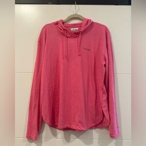 Columbia Women's Sun Trek Pink Hooded Long Sleeve Shirt - Pink